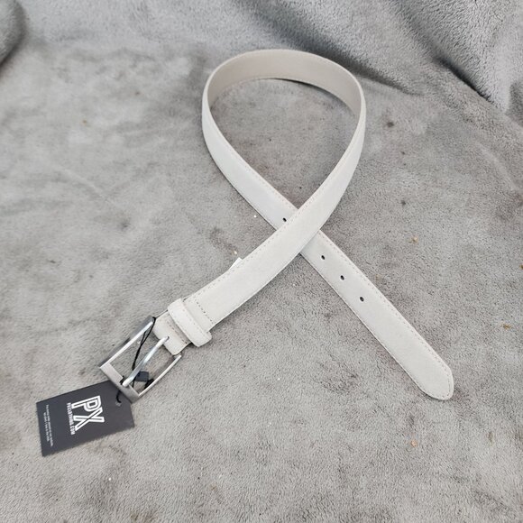 PX Other - PX Belt Mens 30 Beige Leather Silver Tone Buckle *NWT*